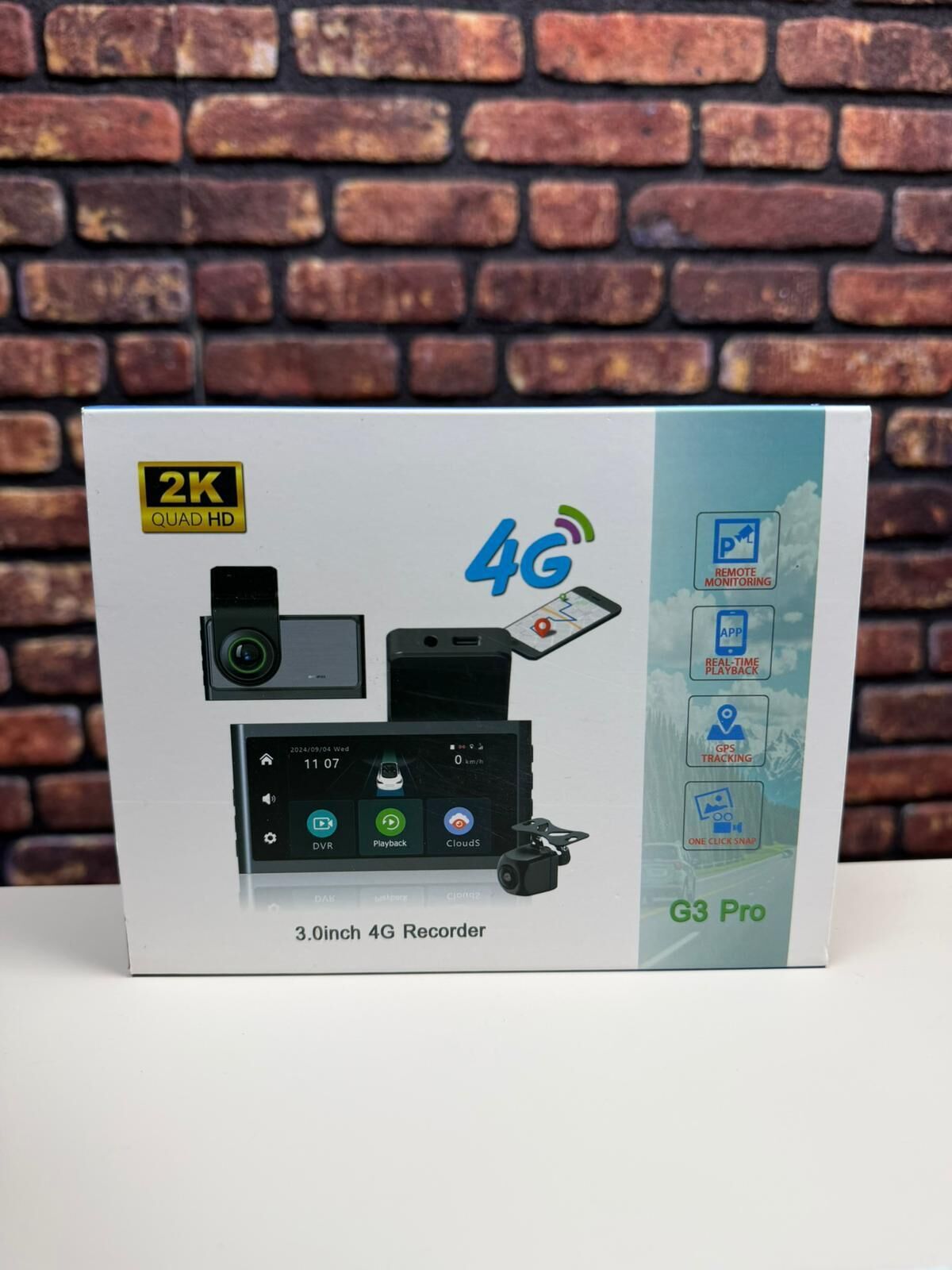 4G Sim Kartlı 2K Araç İçi Kamera Ön Arka Kayıt GPS Dash Cam G3